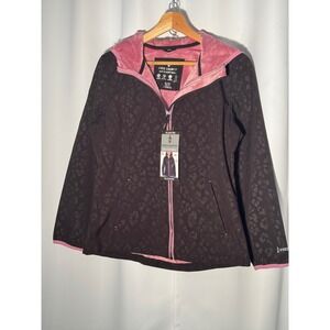 Free Country Girls Super Softshell Jacket Leopard Print Pink Fleece XL 14/16